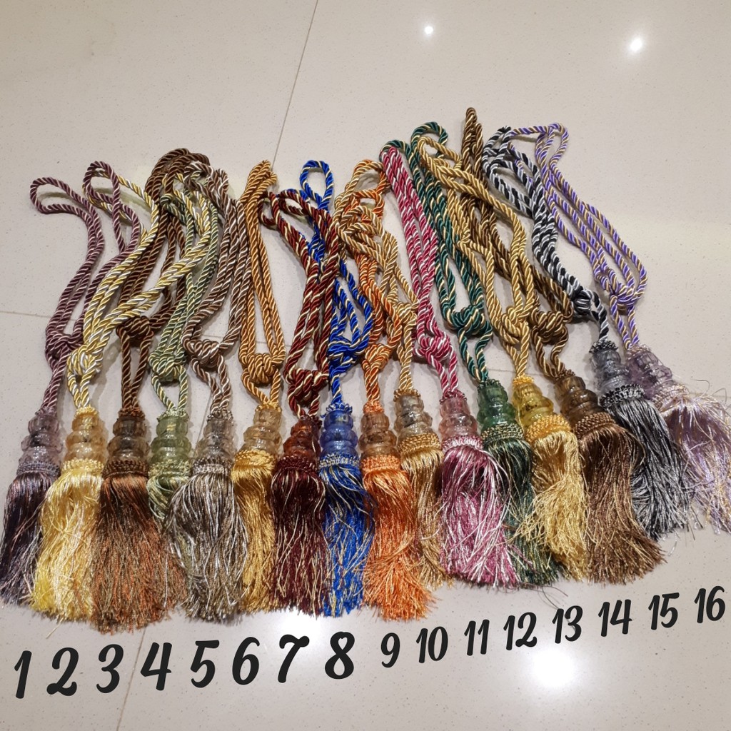  Tassel  atau tali gorden  Gordyn Kristal SIBORI KECIL 