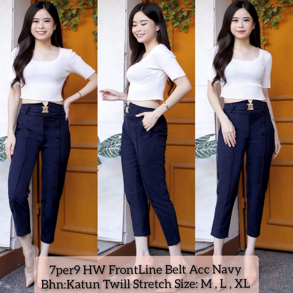 7per8 Frontline Pants Celana katun scuba/Celana wanita pendek Cocok untuk celana Kantor