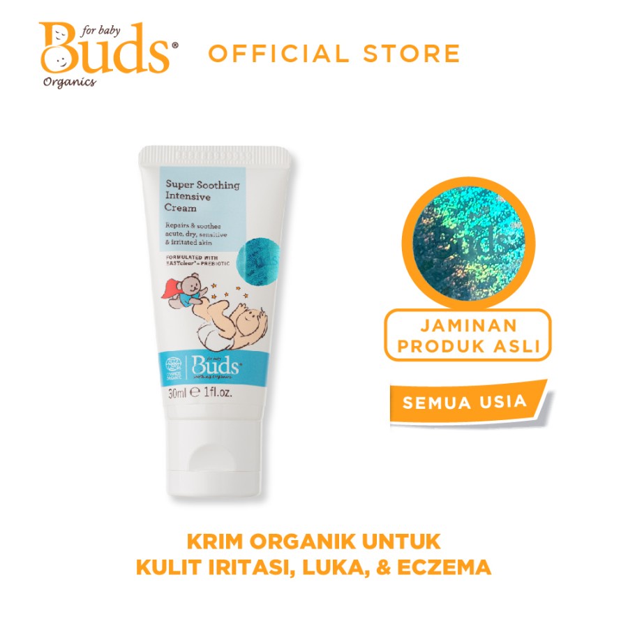 Makassar ! Buds Organics Super Soothing Intensive Repair Cream Iritasi Ezcema 30 ml