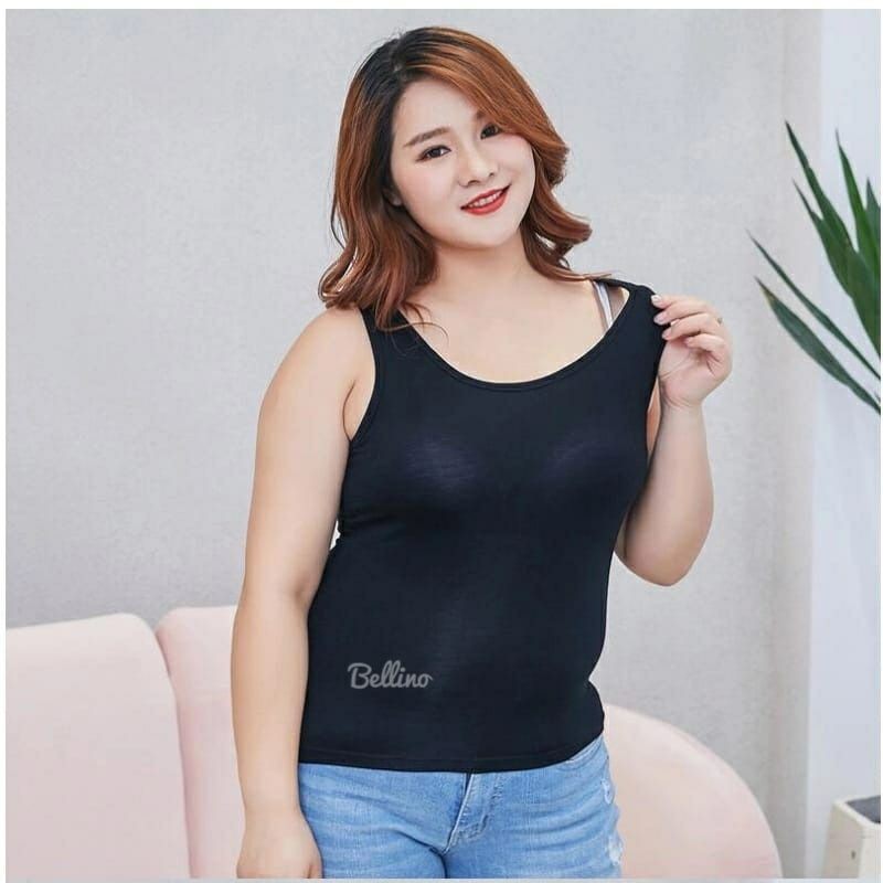 Jumbo 3L Singlet TankTop Tali Lebar Wanita Viorano/ Tank Top Tali Lebar Big Size 3L XXL Tengtop