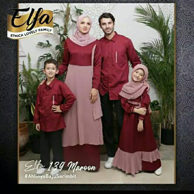 Sarimbit Elfa Ethica 139 maroon Kagumi kids 61 maroon