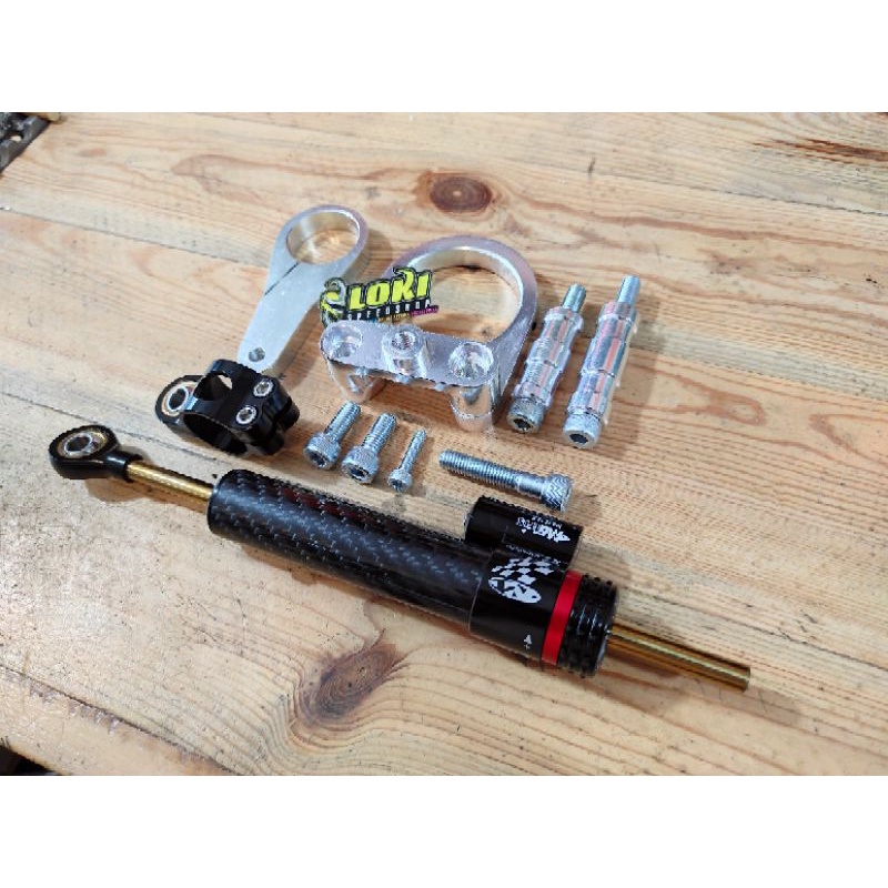 Stabilizer Stabiliser Steering Damper Matris Carbon Silver Panjang Pendek Ninja R RR Rxking-MatrisCrbn +B vpro