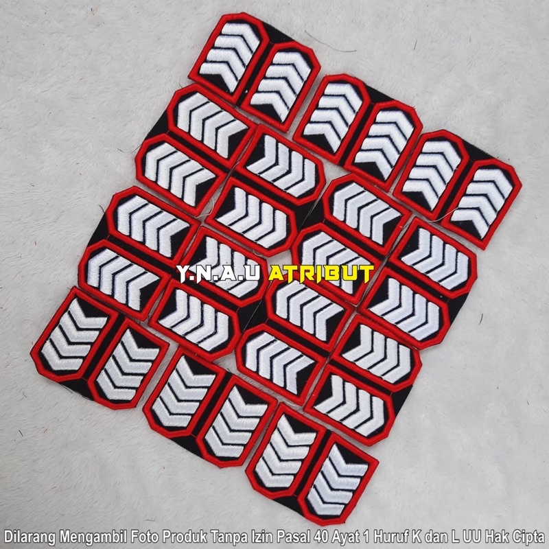 ATRIBUT PDL POLRI/PANGKAT PDL BRIPKA LIS MERAH BORDIR TIMBUL