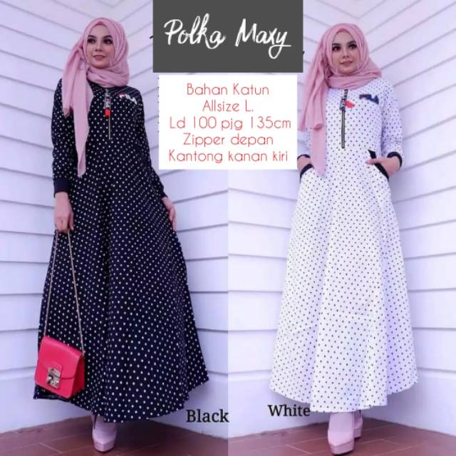 C.P - DRESS MURAH/POLKA MAXY DRESS BUSUI