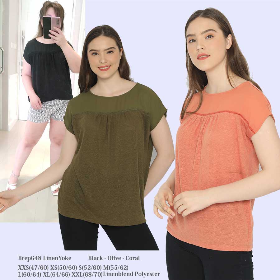 BLOUSE WANITA BREP648 LINENYOKE BLOUSE-5