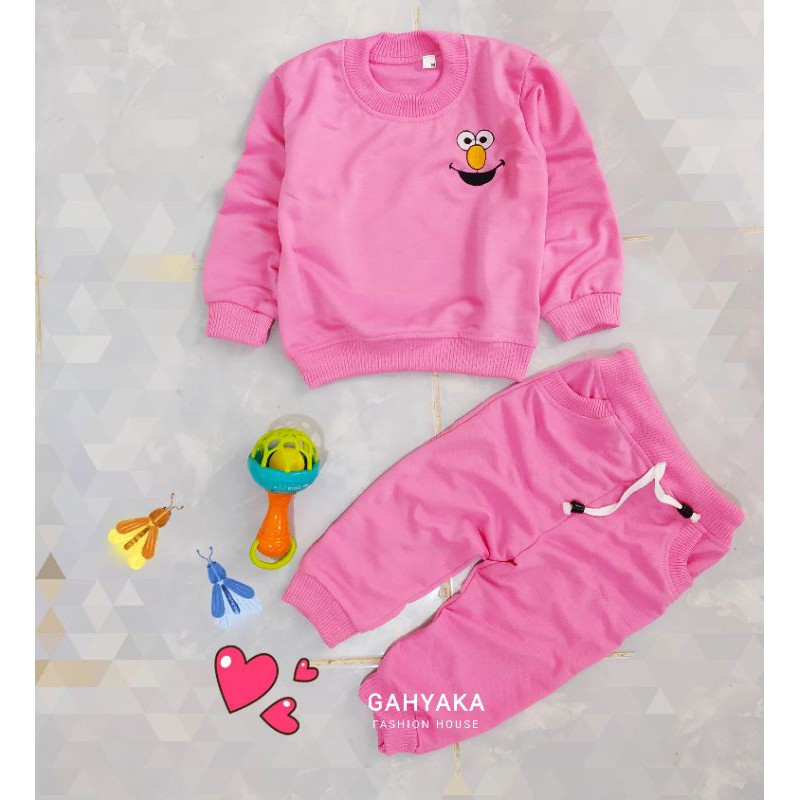 SETELAN BAJU TIDUR ANAK  BORDIR JOGER SWEATER SWITER PIYAMA   MURAH