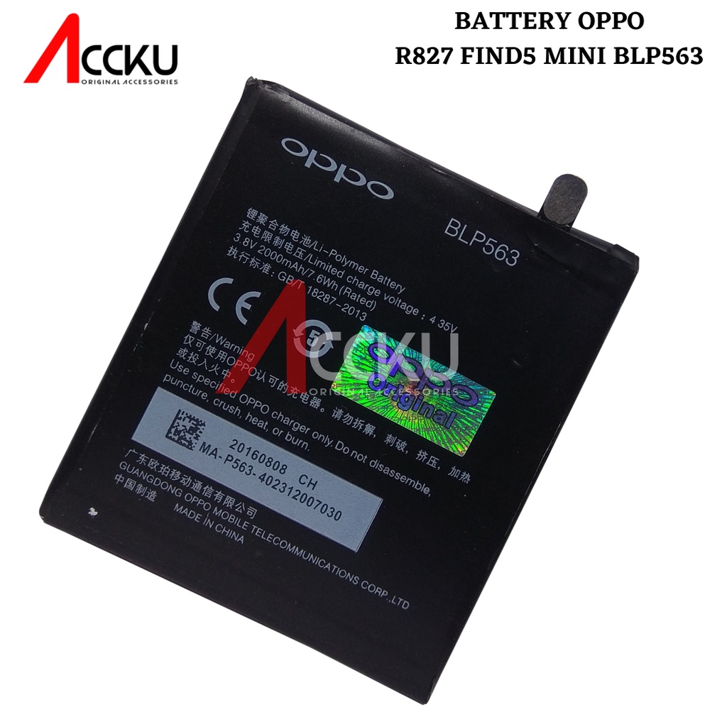 [BLP563] BATTERY OPPO R827 BATERAI OPPO FIND 5 MINI R827 BATTERY OPPO BLP563 ORI