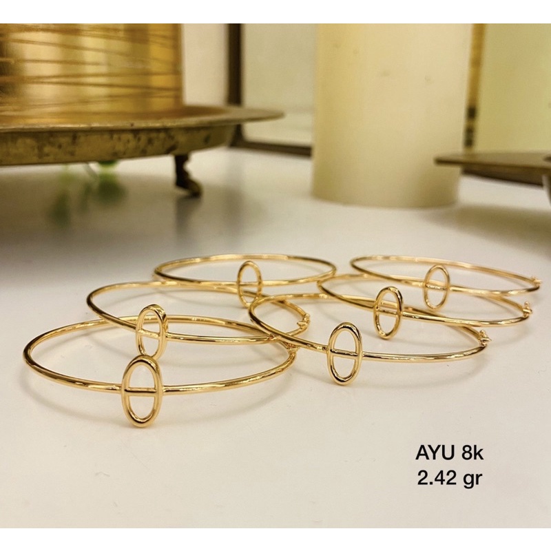 Gelang bangle ayu gold emas asli wanita kadar 8karat/375%