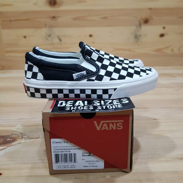 Sepatu Vans original Classic slip On Chekerboard  Sidewall