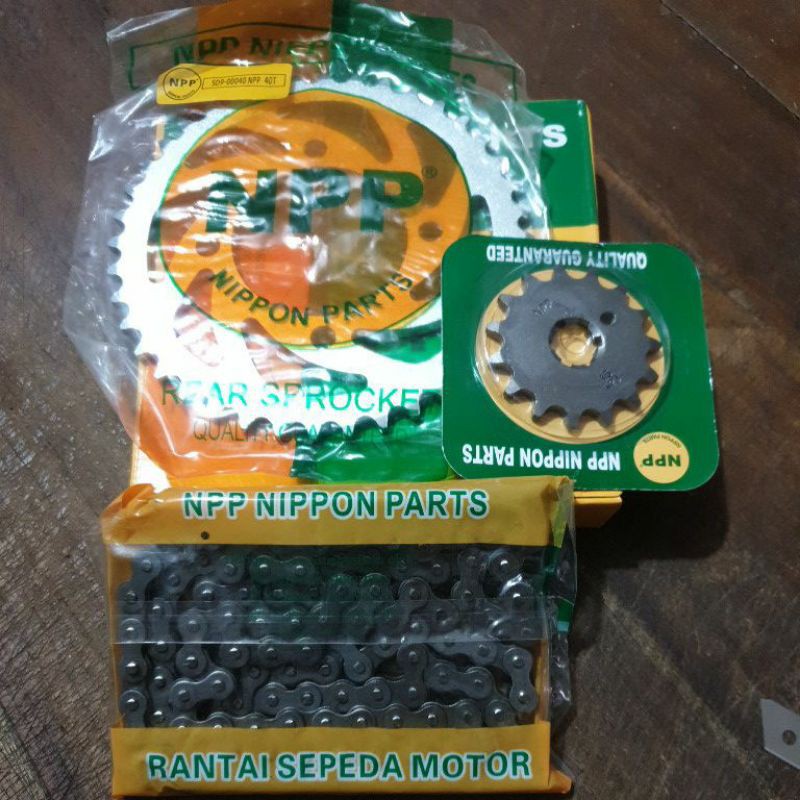 Gear set rantai paket vega zr jupiter 2010 NPP 15T-40T-420-108