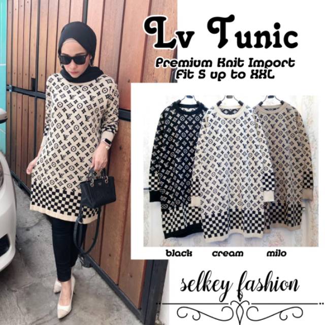 SUPER BEST SELLER LV TUNIC rajut premium knit import ORIGINAL Selkey fashion