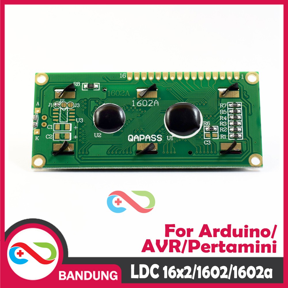 LCD CHARACTER 16X2 1602 5V GREEN HIJAU BACKLIGHT MODULE