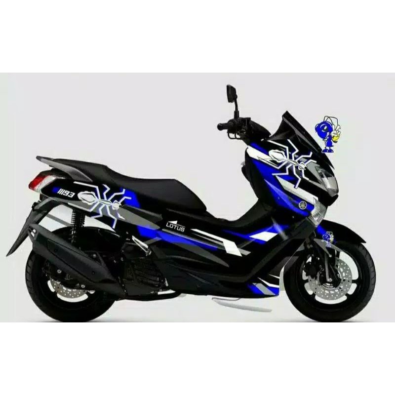 Decal full body NMAX old variasi Blue semut Rangrang sireum pilihan striping sticker full wrap