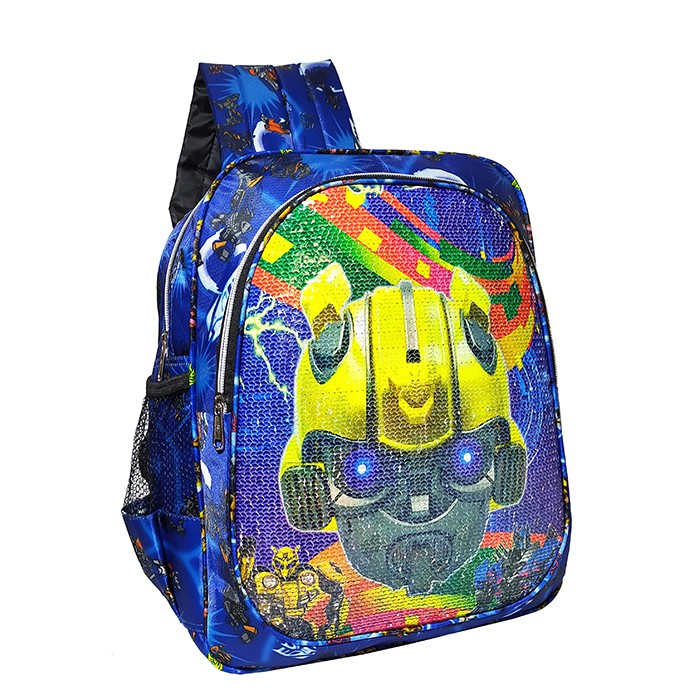 TAS RANSEL SEQUIN / USAP 2 GAMBAR KARAKTER TRANSFORMERS - ULTRAMAN ANAK SEKOLAH TK / SD