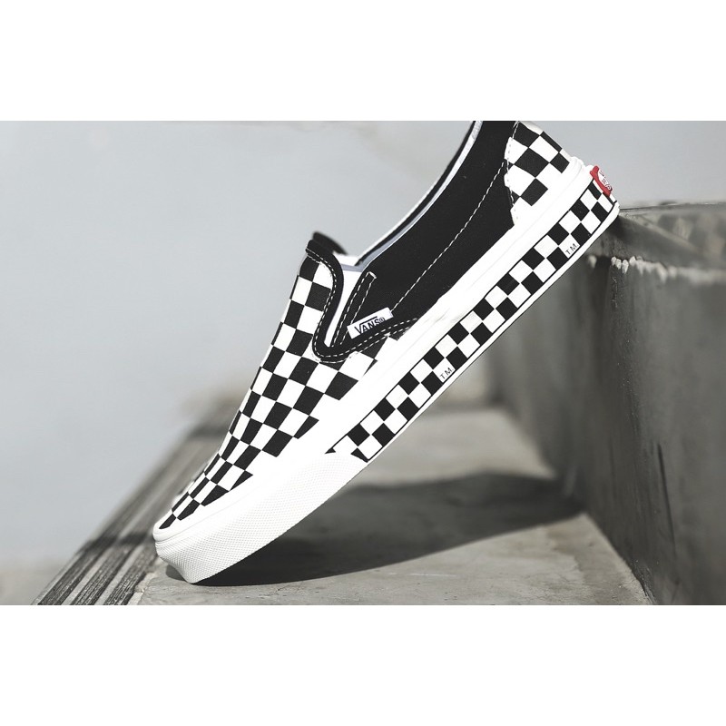 V4NS SLIP-ON NEXTOR CHECKERBOARD CLASSIC BLACK/WHITE ORIGINAL 100%