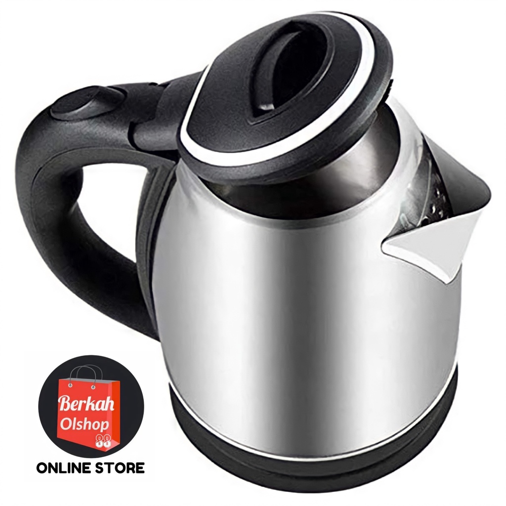 Berkah Oldshop 88 - Teko Listrik Stainless Steel Pemanas Air Kettle Electric Kapasitas 2.3L 600 Watt