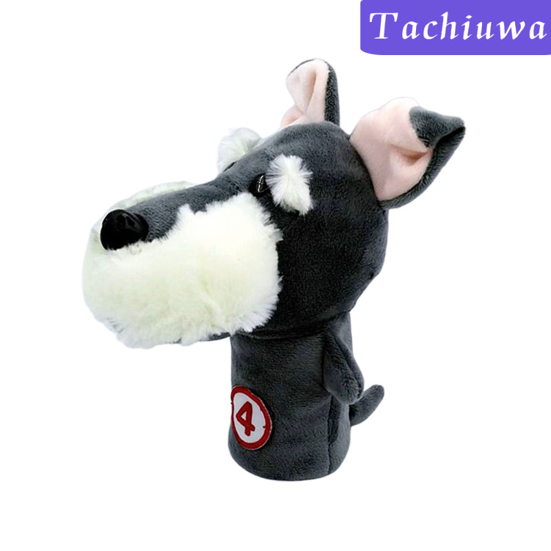 (Tachiuwa) Cover Pelindung Kepala Tongkat Golf Motif Kartun Hewan Bahan Plush Dengan Aplikasi Nomor