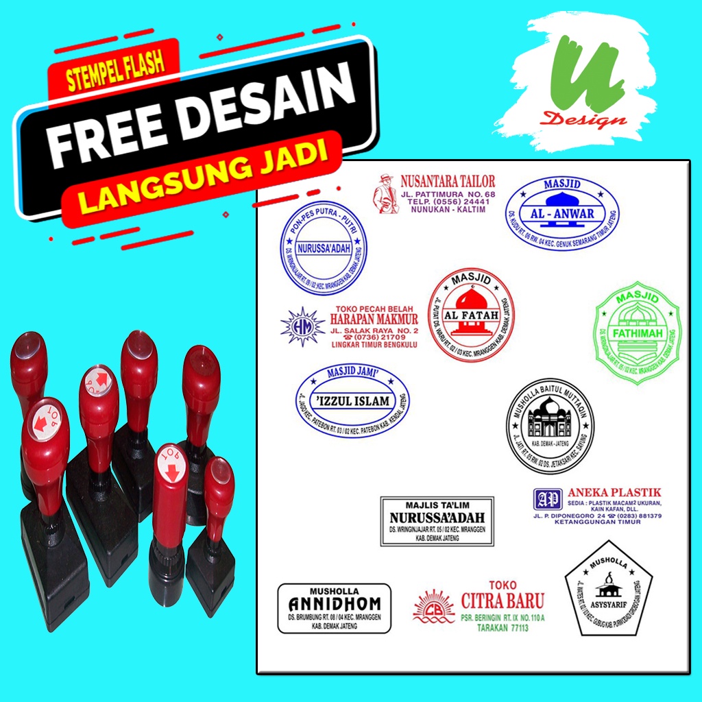 

Stempel Flash Kantor Perusahaan Sekolah nama Tandatangan ukuran medium
