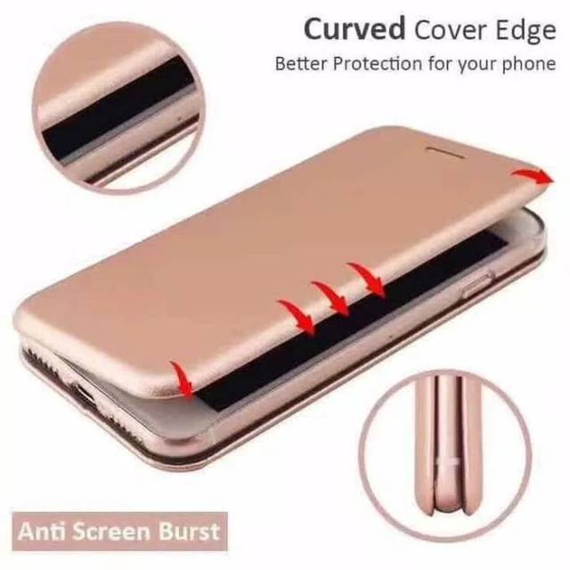 FLIP CASE KULIT SAMSUNG J6+ . J4 +2108. STANDING