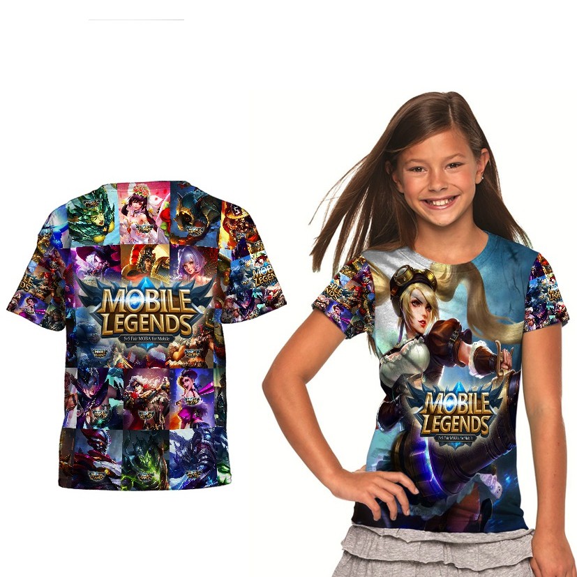 MOBILE LEGENDS LAYLA Pakaian Baju anak Perempuan Printing