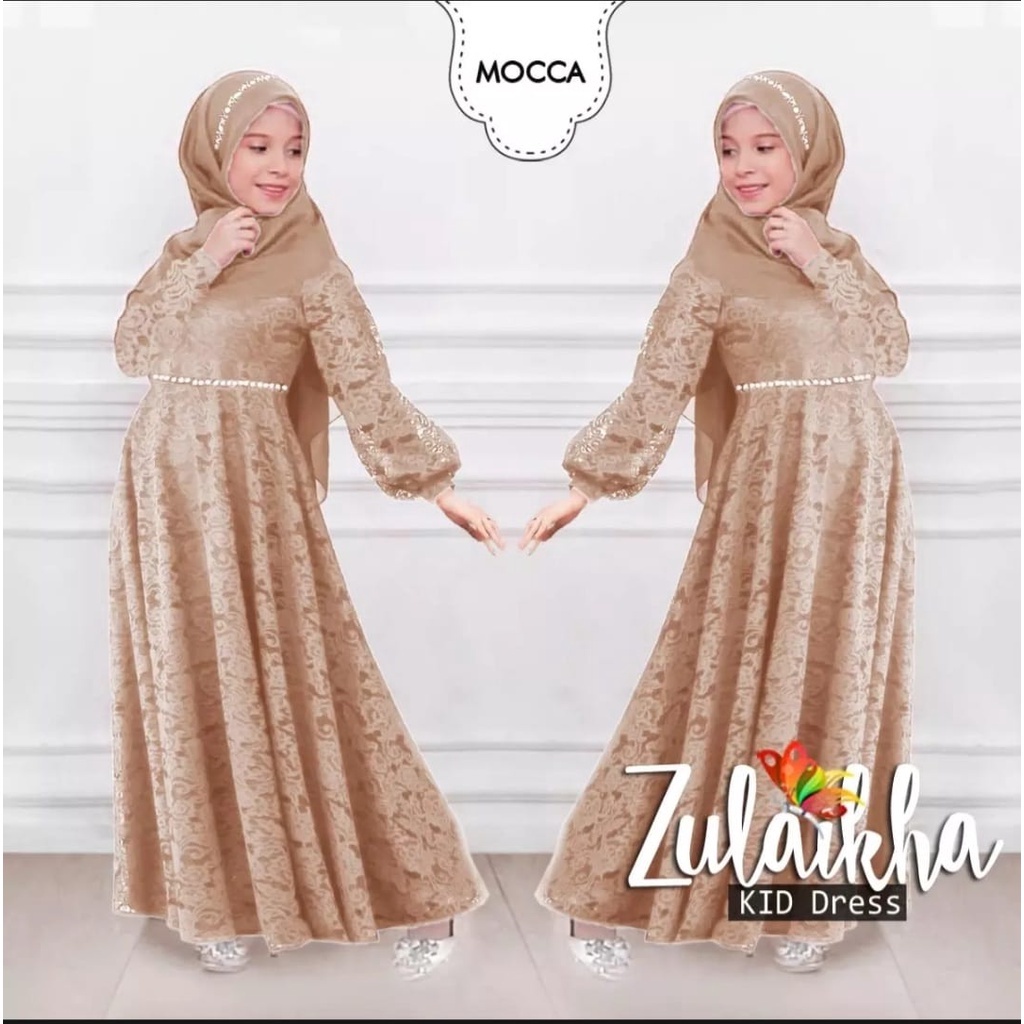 dres brokat - baju anak 3-12tahun - dres terbaru
