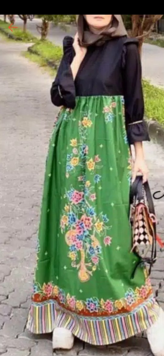 Bm-gamis Batik Jarik Gendong#hijau