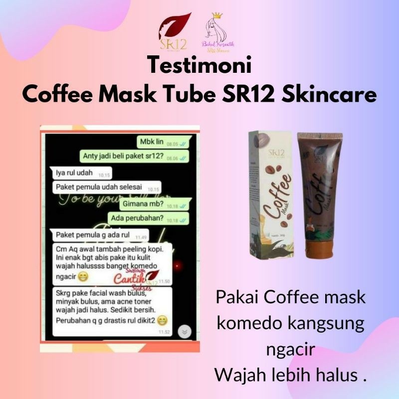 Coffee Mask Tube sr12 / peeling wajah / peeling kopi / peeling alami / peeling herbal