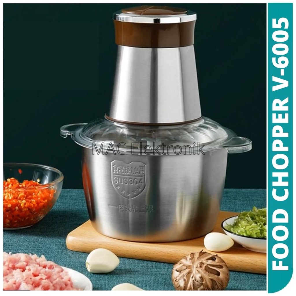 CHOPPER DAGING STAINLESS/PENGGILING DAGING PENGGILING BUMBU PENGGILING ADONAN KUE 2 LITER