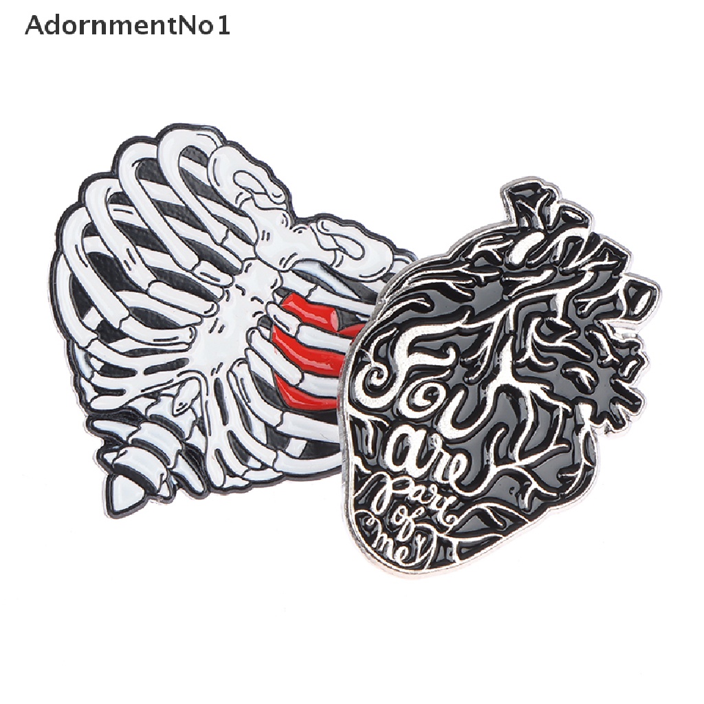 (AdornmentNo1) Bros / Pin Enamel Bentuk Anatomi Manusia + Bunga + Hati Untuk Aksesoris Wanita