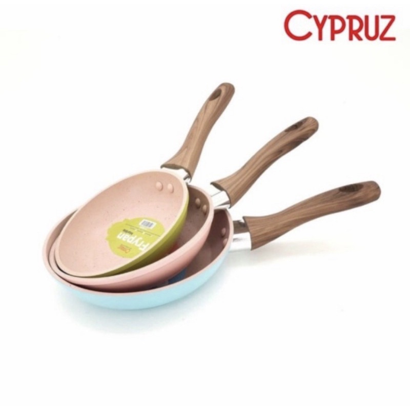 Frying Pan CYPRUZ mini Fry pan pastel marble wajan penggorengan 12cm 14cm 16cm