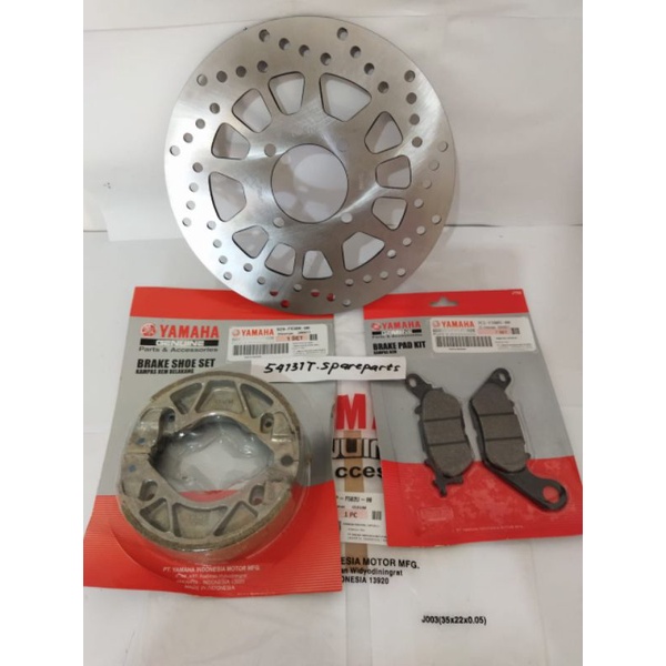 Piringan cakram + kampas rem depan belakang Jupiter z Vega r (5TP