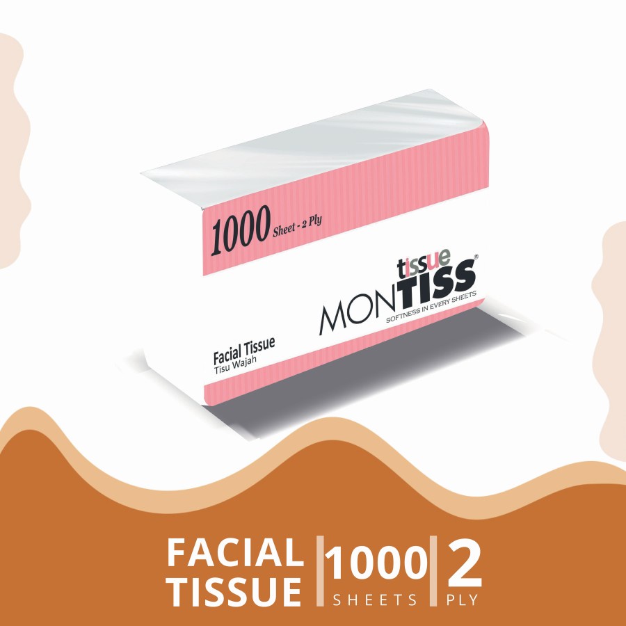 Montiss Facial Tissue 1000 Sheets 2Ply - Tissue Montiss Tisu Montis-1
