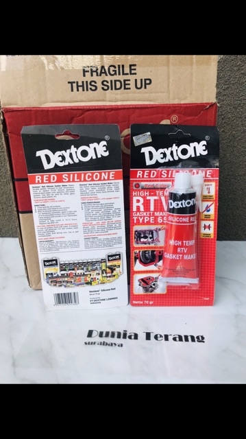 Lem Silicone Red DEXTONE 70 gram Merah - Lem Paking High Temp RTV Gasket Maker Tube Besar 70gr