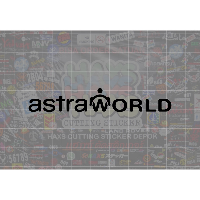 Cutting Sticker Tulisan Astraworld Ukuran 15 Cm Untuk Mobil