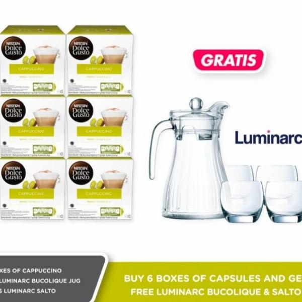 

nescafe dolce gusto 6 box free luminarc set