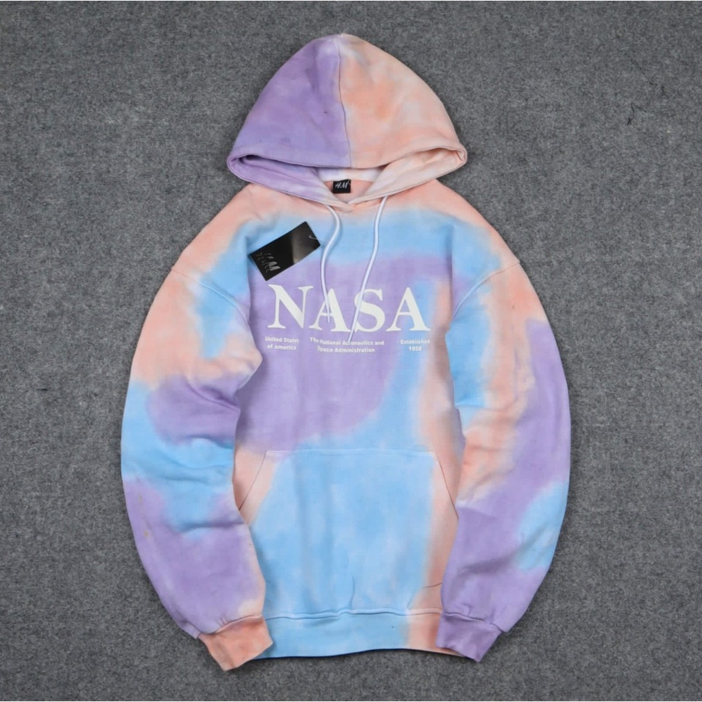 HOODIE H&M NASA FULL TAG & LABEL | SWEATER JAKET HOODIE DISTRO H&M NASA TIE DYE PREMIUM AUTHENTIC