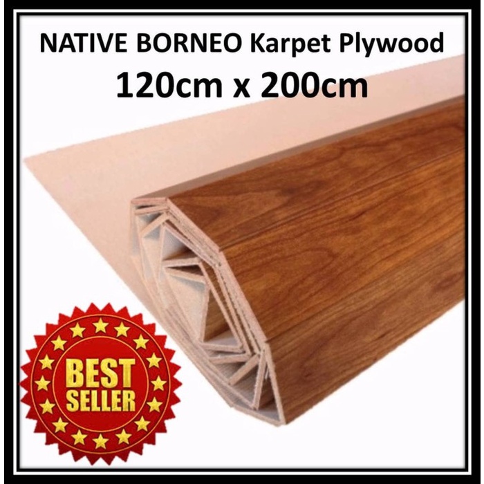 Tikar - Karpet Plywood/Plywood Carpet, Tikar Kayu (Coklat Muda) 120Cm X 200Cm