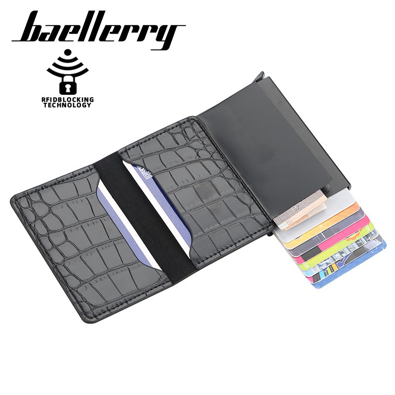 ORIGINAL BAELLERRY DOMPET KARTU LONTAR DENGAN FITUR RFID ANTI PENCURIAN DATA K9130