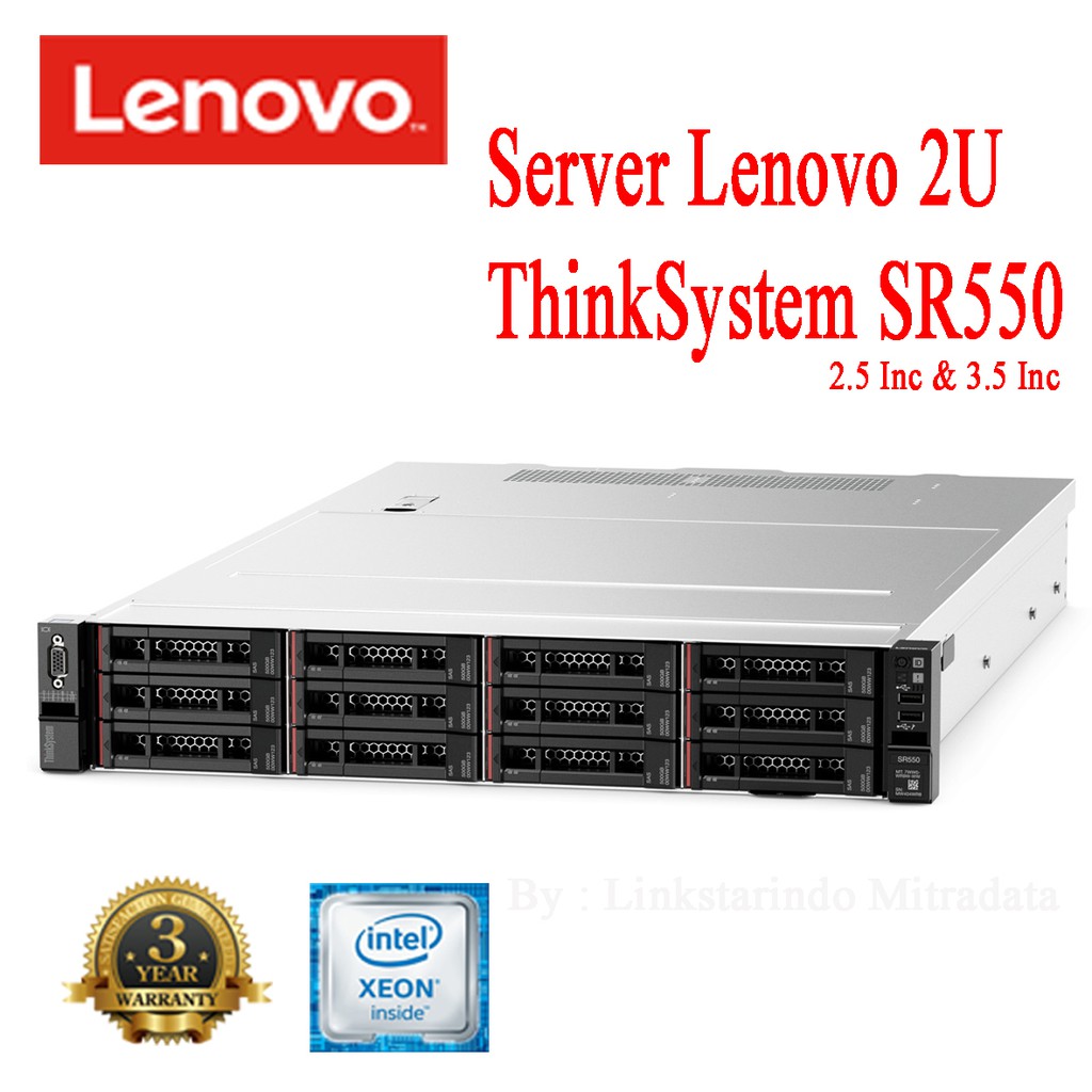 Lenovo Server Thinksystem  SR550 (7X04A09NSG) - Intel Xeon Silver 4208 8C, RAM 64 GB, HDD 900 GB SAS