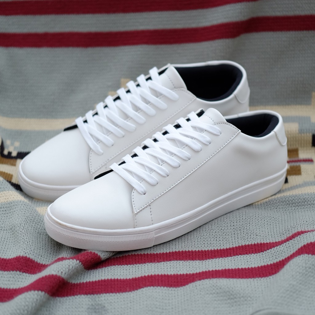 Phoenix White | Sneakers Putih Sepatu Casual Kasual Polos Ori Pria Cowok Footwear | Oxwalker FORIND