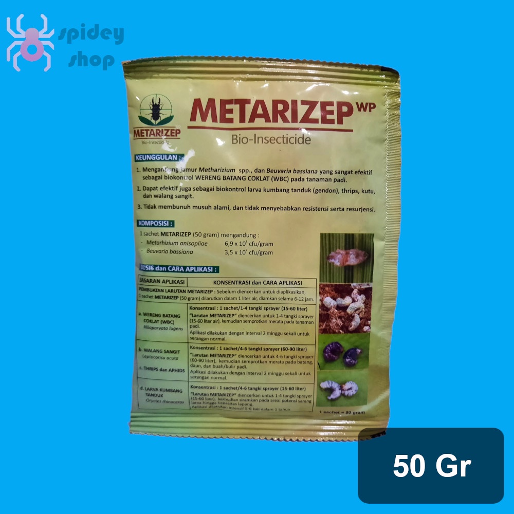 Metarizep 50 Gram Obat Hama Uret Tanah dan Ulat Tanah