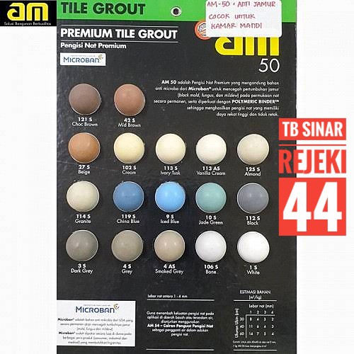 AM 50 / AM50 Semen Mortar Warna Pengisi Nat Keramik [Premium Tile Grout] dan AM 54 Liquid