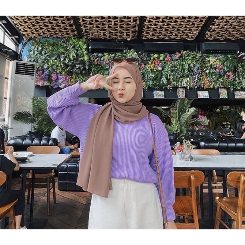 1KG MUAT 5PCS | MOLLY BALONA SWEATER RAJUT KNITWEAR PREMIUM HITS OOTD SELEBGRAM KOREAN STYLE FASHION WANITA TERKINI