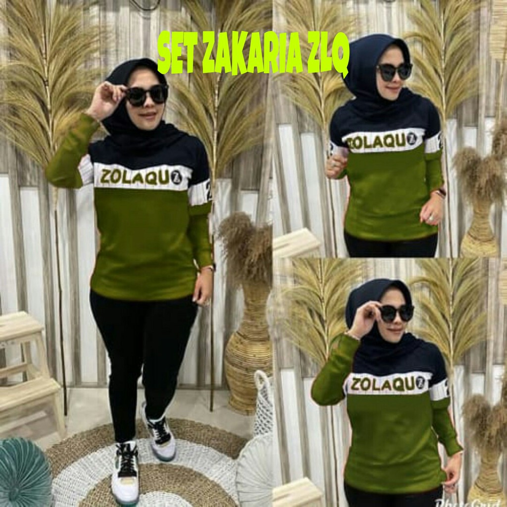 SET ZAKARIA ZLQ MF / SETELAN WANITA SIZE XL / ATASAN LALAZO