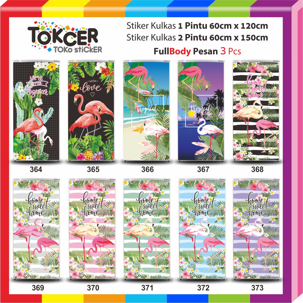 Stiker Kulkas 1 dan 2 Pintu FLAMINGO