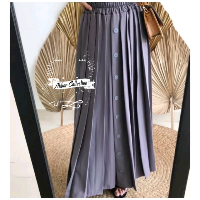 ROK / ROK EXTRA PANJANG / ROK WANITA TINGGI / ROK MURAH / COD-Abu-abu