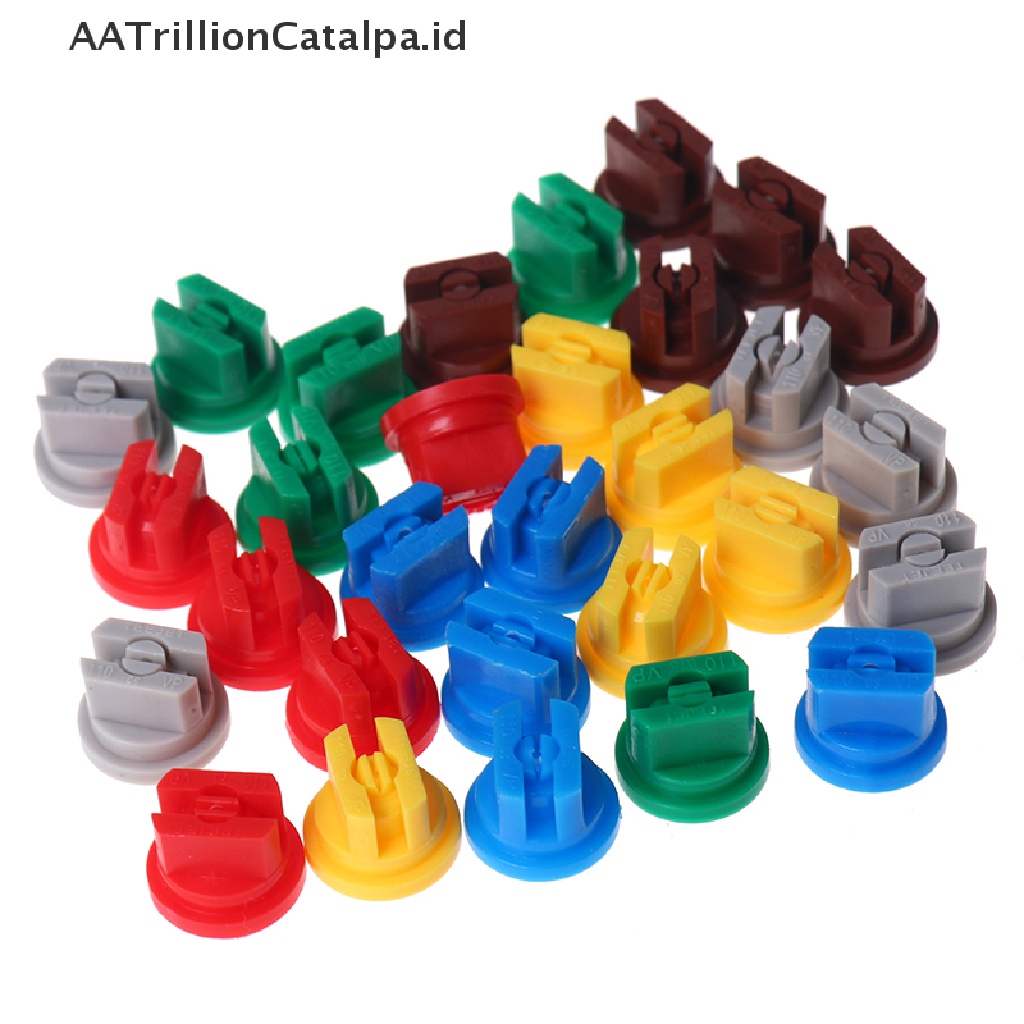 Aatrillioncatalpa 5pcs Nozzle Kepala Spray Atomisasi Tekanan Tinggi Bentuk Kipas Untuk Irigasi Tanaman