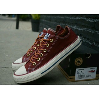  Sepatu  Converse  All Star Chuck Taylor Tali  Tan Low Maroon 