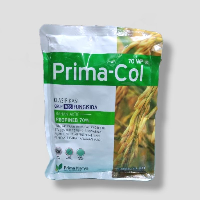 Fungisida Prima-Col 70wp@200gr (bahan aktif propinep bubuk warna hijau)