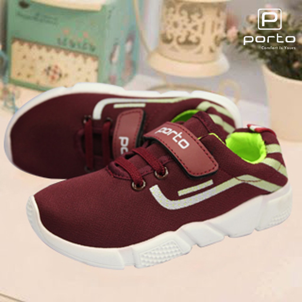 

Porto - Sepatu Sneakers Jalan Olahraga Sepatu Perekat Anak Perempuan Anak Laki size 31-35 AD305B